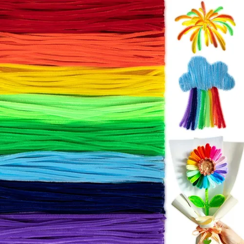 Vista 15 de Peryiter - Paquete de 500 limpiapipas para manualidades, macaron, 12 Macarrón