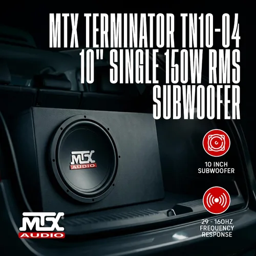Vista 2 de MTX TN10-04 Subwoofer individual 4-OHM de 10 pulgadas 150 vatios RMS negro