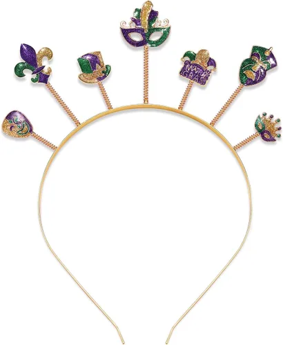 Vista 24 de MOLOCH Diadema de Navidad con lazo de Navidad, diadema de borla roja y verde, diadema de carnaval, disfraz de Navidad, accesorios para el cabello