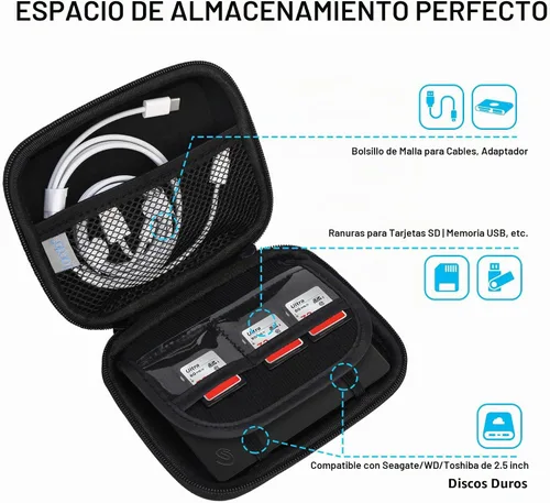 Vista 2 de Lacdo Estuche de transporte para disco duro externo portátil Seagate