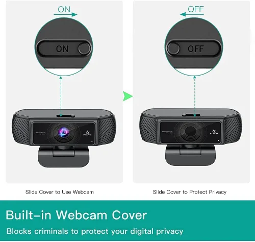 Vista 2 de NexiGo Kits de cámara web de enfoque automático 1080P, cámara web USB N680 FHD con control de software y cubierta de privacidad, iluminación