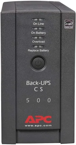 Vista 2 de APC Protector contra sobretensiones de respaldo de batería, fuente de alimentación de batería de reserva de 500VA, Back-UPS BK500BLK Back-UPS for