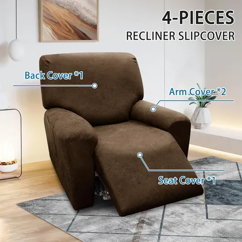 Vista 226 de Fundas para Sillón de 2 Piezas con Cojín en T, Fundas de Aspecto de Cuero para Sofá, Fundas para Sillas, Protector de Muebles Elástico, Funda