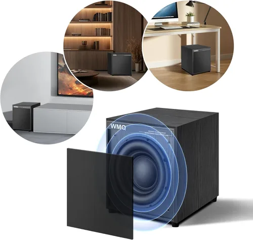 Vista 6 de Subwoofer casero accionado de 10 pulgadas, altavoz bajo activo de alta potencia con entrada RCA LFE
