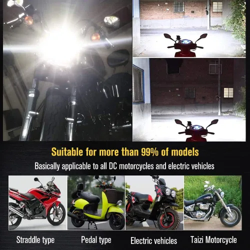 Vista 6 de Bombilla LED H6M AC/DC 12-48V P15D Hi-Lo Beam blanco 6000K LED bombilla de motocicleta para Ya maha ATV YF Z YF M Raptor Grizzly Ko diak Moto
