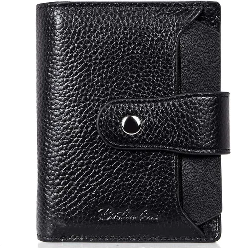 Vista 32 de BOSTANTEN Cartera de piel para mujer, con bloqueo RFID, pequeña, plegable, con bolsillo con cremallera, tarjetero, con ventana de identificación