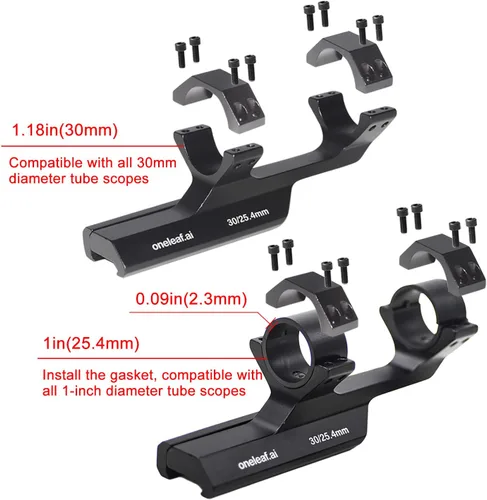 Vista 4 de oneleaf.ai Monturas de riflescope voladizo de 30mm/1 in con desplazamiento de 2 pulgadas - OLSM30150