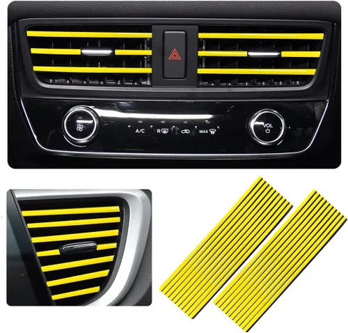 Vista 7 de Ziciner 20 Piezas Tiras Decorativas de Aire Acondicionado de Automóvil, Impermeables, Flexibles, para Salida de Ventilación Automática, Borde