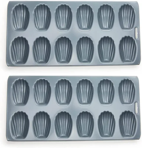 Vista 10 de Fox Run Sartén de madeleine de concha de vieira de acero inoxidable, 12 moldes para hornear galletas francesas