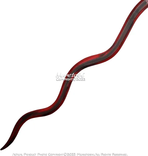 Vista 8 de Munetoshi 40" Obanai Iguro Nichirin Katana Serpiente Kris Samurai Espada Demonio Rojo