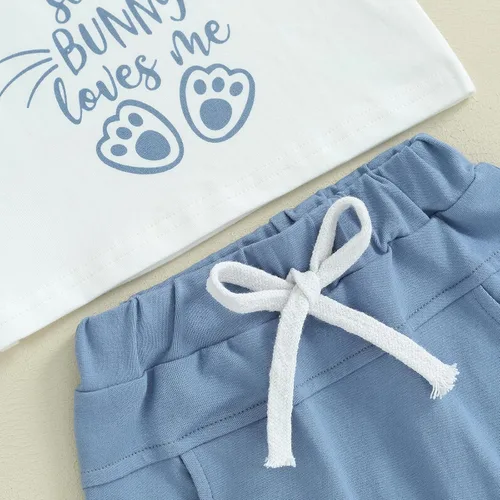 Vista 5 de Karesoull Conjunto de 2 piezas de ropa de Pascua para bebé, conjunto de ropa de Pascua para niños pequeños