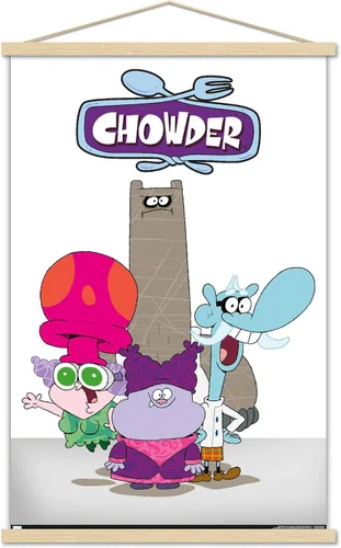 Vista 15 de Trends International Chowder - Póster de pared grupal, 22.4 pulgadas de largo x 14.7 pulgadas, versión enmarcada en madera de granero Versión