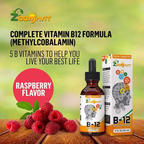 Vista 3 de Gotas líquidas complejas de vitamina B con rápida absorción, vitaminas complejas líquidas súper B B2, B3, B5, B6 y B12 - Impulso de energía natural