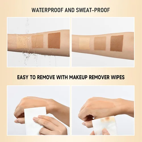 Vista 3 de Maquillaje de piernas impermeable sin transferencia, maquillaje para cubrir venas de piernas, loción de maquillaje corrector corporal de larga