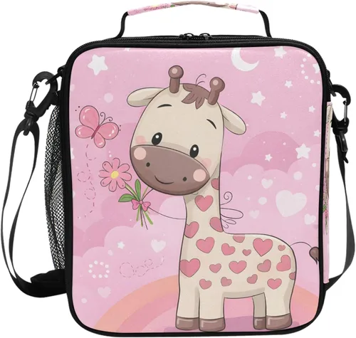 Vista 17 de MNSRUU Bolsas de almuerzo para niños y niñas, bonita mariquita roja, reutilizable, aislada, kit de bolsa térmica para comidas, organizador de bolsa