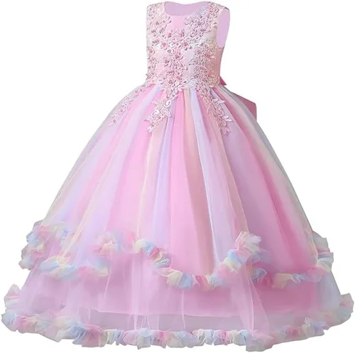 Vista 52 de Vestido de tul de unicornio arcoíris para niñas, vestido de princesa para cumpleaños, Halloween, Navidad, concurso de baile, fiesta de baile