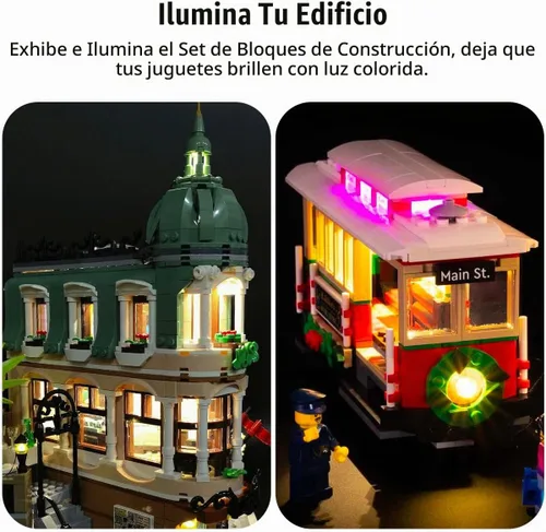 Vista 4 de Bloque de luz LED, bloques de ladrillos de construcción iluminados, kit de 44 luces LED, juego de accesorios de ladrillo de 2 x 2 y 2 x 3, juguetes