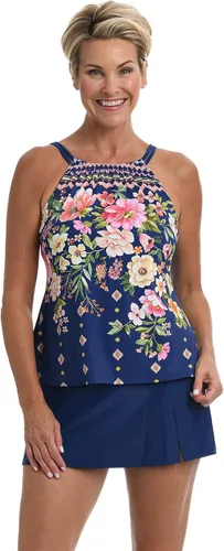 Vista 4 de Maxine of Hollywood Traje de baño tankini de cuello alto para mujer