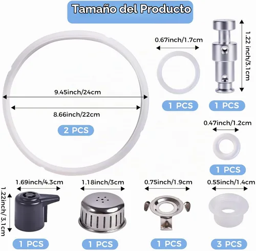 Vista 4 de 13 piezas de anillo de sellado 5, 6 cuartos de galón, para piezas de repuesto de válvula de olla a presión eléctrica Duo Plus de 6 cuartos con junta