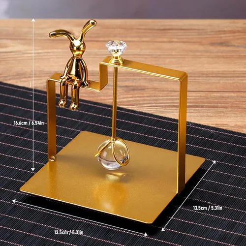 Vista 2 de Napkin Holder for Table, European Style Iron Art Sitting Towel Dissiner for Home Kitchen Kitchen Decor Farm Restoration (Gold)