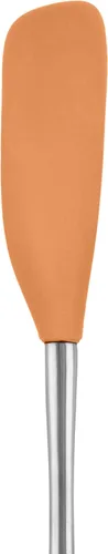 Vista 2 de Tovolo Espátula para Frascos de Silicona con Mango Largo de Acero Inoxidable Espátula Raspadora Naranja Albaricoque, Raspador de Frascos Resistente