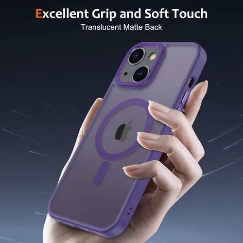 Vista 346 de Anuck - Funda magnética para iPhone 11 compatible con MagSafe, carcasa trasera mate translúcida dura, borde de TPU, delgada, resistente a impactos