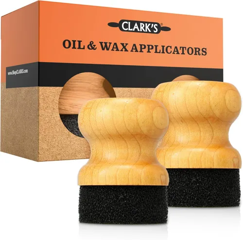 Vista 10 de CLARK'S Aplicador de aceite y cera para tabla de cortar, diseño elegante con mango ergonómico, restaura la belleza de tu bloque de carnicero