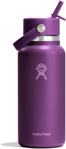 Vista 89 de Hydro Flask Botella de agua – Acero inoxidable aislado – Tapa flexible con popote de boca ancha, antiderrames, a prueba de fugas y recargable