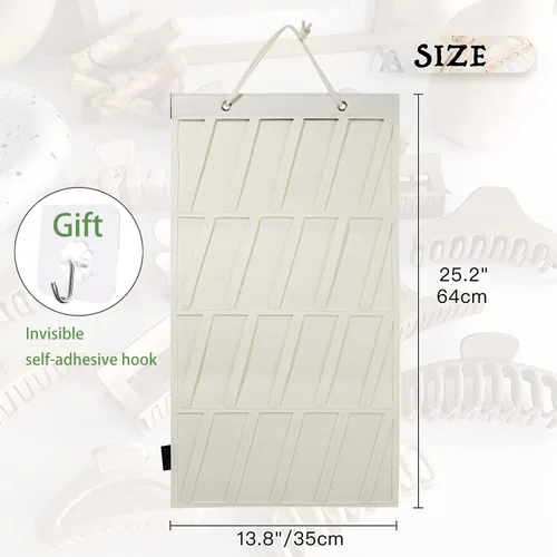 Vista 2 de Soporte organizador de clip de garra para mujeres y niñas, soporte de almacenamiento de clip para el cabello colgante para pared, puerta, armario