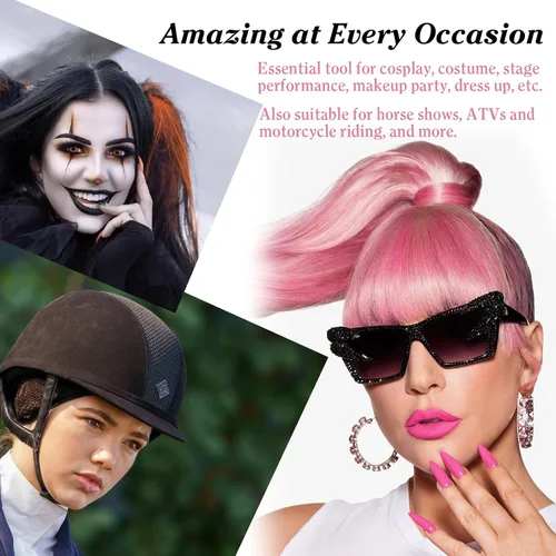 Vista 7 de BEEOS Gorra de malla extra grande para cabello largo con extremos abiertos, 3 piezas de alta elasticidad de red de pelo desnudo para mujer