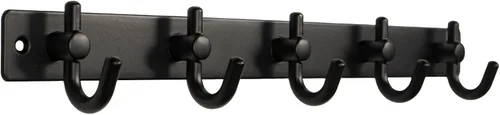 Vista 2 de FantasHome - Perchero de metal montado en la pared de 15 pulgadas con 5 ganchos, color negro