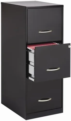 Vista 3 de Office Designs Cooper - Archivador de letras con 3 cajones, color negro