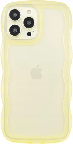 Vista 30 de SKYLMW Funda compatible con iPhone 12 Pro, diseño de ondas rizadas kawaii, borde chapado de lujo, elegante parte trasera transparente brillante, TPU
