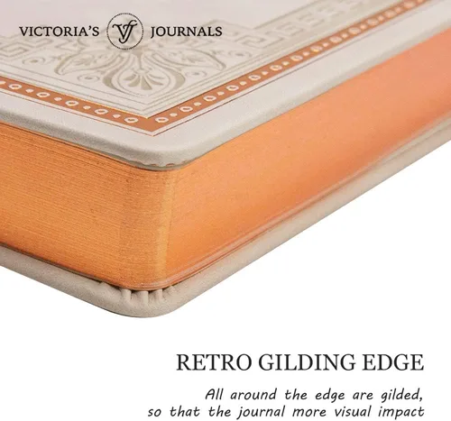 Vista 4 de Victoria's Journals Cuaderno con forro de cuero sintético y tapa dura, diario de viaje con diseño vintage de aspecto antiguo, tamaño A5, 5.7 x 8.1