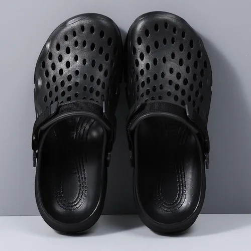 Vista 2 de Zuecos de verano antideslizantes para hombre, zapatos de jardín ligeros y suaves, zuecos para jardín, cocina, exteriores, playa, patio, piscina