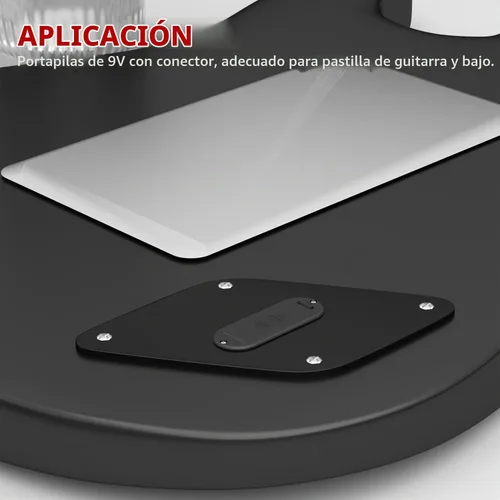 Vista 6 de DAIERTEK Soporte de batería de 9 V con cubierta de conector 9 Vlot Caja de soporte de batería para guitarra Bass Pickup -2 piezas