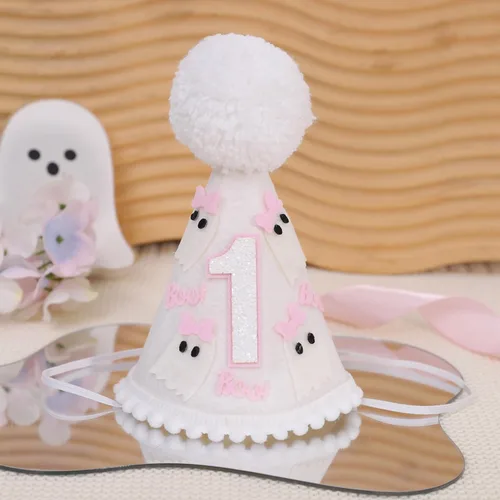 Vista 7 de WAOUH Sombrero de medio cumpleaños - Corona de arco para bebé de 6 meses, mini accesorio para fotos