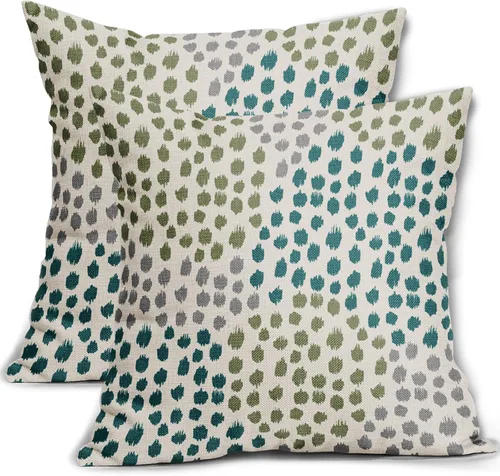 Vista 90 de Sweetshow Juego de 2 fundas de almohada de 16 x 16 pulgadas, diseño bohemio, con diseño de lunares, moderno y moderno, para exteriores, decorativas