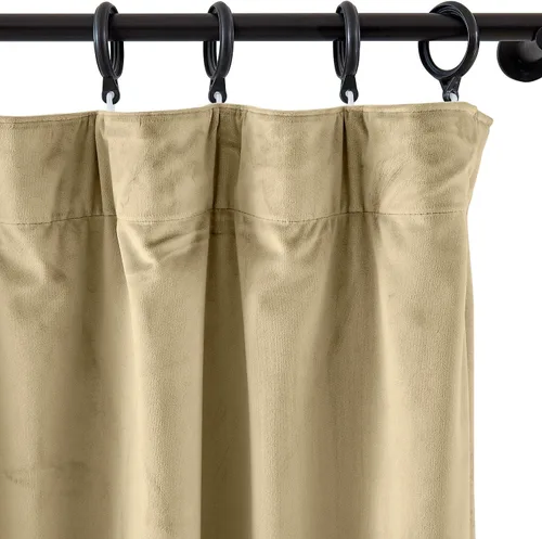 Vista 62 de cololeaf Panel de cortinas opacas de terciopelo con forro para cine en casa, cortina de ganchos planos para barra transversal o pista, 100 pulgadas