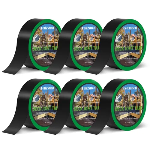 Vista 13 de Cinta de vigueta de cubierta de 2 x 50 pies, cinta adhesiva de butilo para cubierta, impermeable y resistente a la intemperie, cinta intermitente
