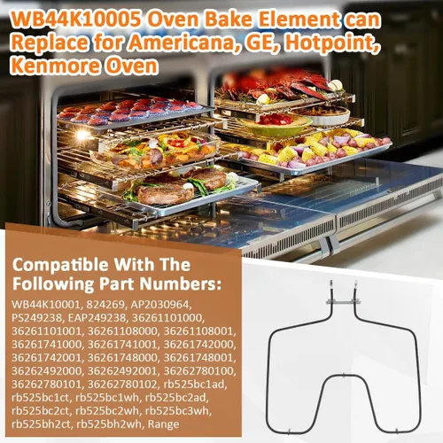 Vista 4 de EAGLEGGO WB44K10005 Horno Horno Elemento adecuado para horno GE Hotpoint Americana, reemplaza rb526h3ww, rb757bh1wh, rb787wh1ww, rb787ch2cc
