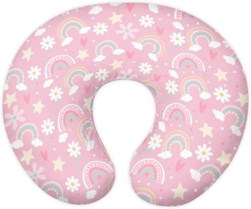 Vista 42 de Funda de almohada de alimentación de ajolote azul, funda de almohada de lactancia materna con margaritas para niñas recién nacidas, funda