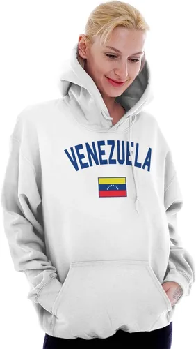 Vista 5 de Brisco Brands Venezuela Country Flag - Sudadera con capucha para mujer y hombre