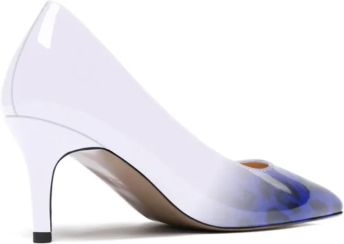 Vista 5 de WAYDERNS Zapatos de tacón medio de charol sólido para mujer, con puntera puntiaguda, 2.5 pulgadas