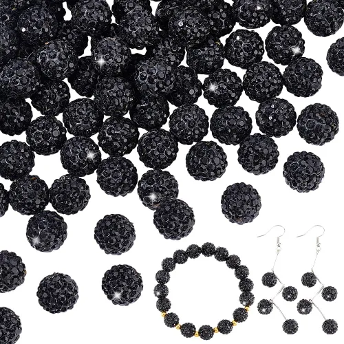 Vista 15 de PH PandaHall - 240 piezas de cuentas de strass en 24 colores, cuentas de cristal de 10 mm, cuentas de bola de discoteca con strass, cuentas