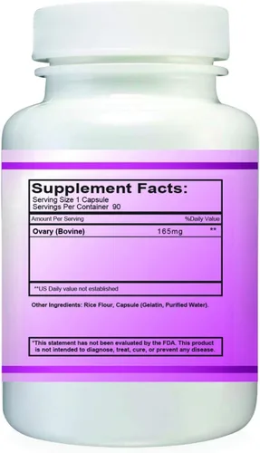 Vista 2 de Simply Raw Ovario Glandular para la Salud de la Mujer. Glandular ovárico bovino crudo 90 cápsulas para apoyo hormonal.