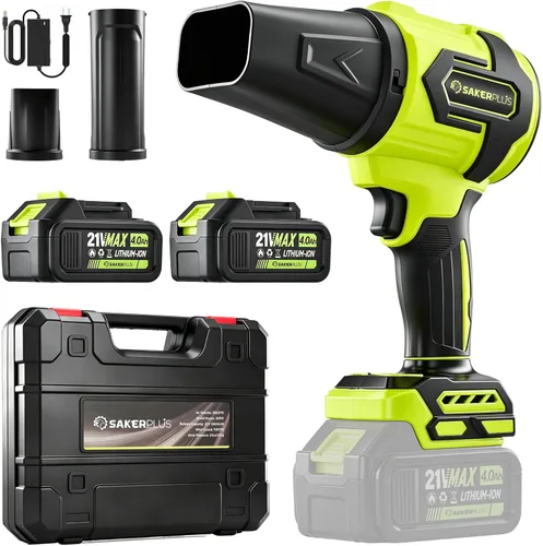 Vista 7 de Sakerplus Limpiador de Polvo Portátil, Soplador de Hojas Inalámbrico, Soplador de Nieve Manual, Sopladores de Mano para Cuidado del Césped, Limpieza