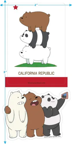 Vista 3 de Popfunk Classic We Bare Bears - Camiseta y pegatinas de red de dibujos animados