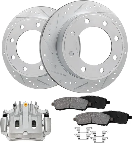 Vista 23 de Detroit Axle - 4 rotores de freno para Chevrolet Cruze 2014 2015 [modelos de motores de gas] Rotores de freno de disco perforados y ranurados