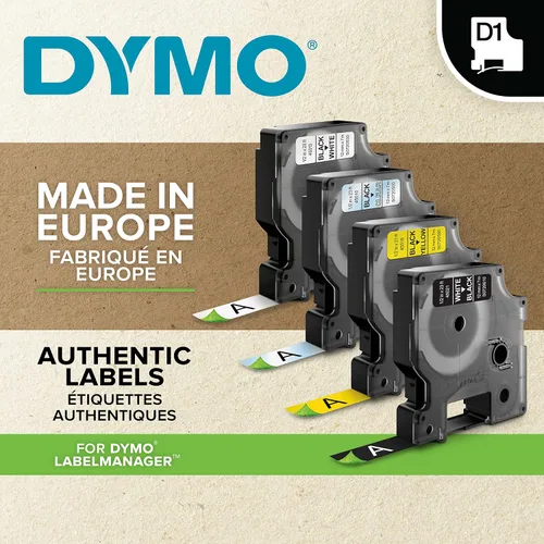 Vista 3 de DYMO DYMS0720610 - Cinta de cartucho, 0.472 in x 23.0 ft, color blanco sobre negro